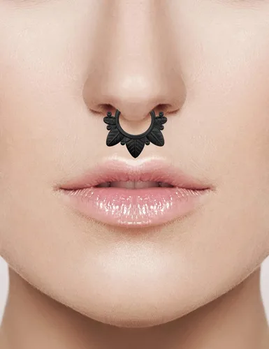 Vista 2 de SCERRING Aros falsos para tabique nasal, circonita cúbica transparente, no perforada, gancho para nariz, septum, piercing para el cuerpo, joyería