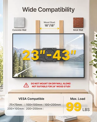 Vista 2 de monTEK 1.1" Ultra Slim Full Motion TV Wall Mount for 23-43 Inch TVs