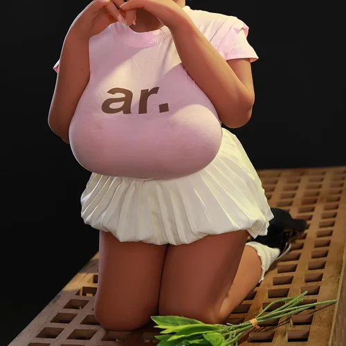 Vista 4 de Realistic Life - Muñeca sexual de tamaño completo con esqueleto integrado, masturbador masculino, juguete sexual realista con pecho grande, marrón