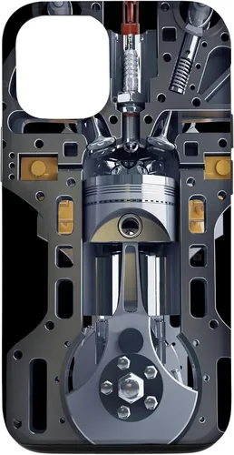 Vista 28 de Mecánico Motor Metal Pistón Cilindros Metal PC Case para iPhone 17