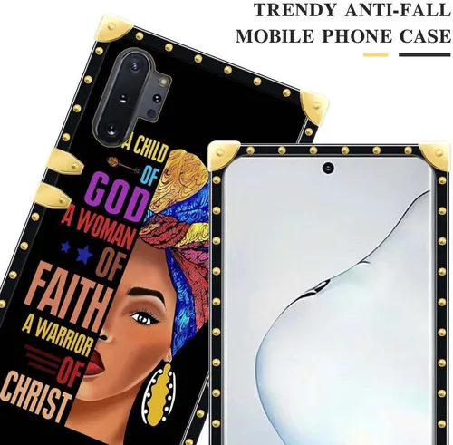 Vista 2 de DAIZAG Funda compatible con Samsung Galaxy Note 10 Plus, decoración dorada de mujer de fe, funda protectora de TPU suave antiarañazos