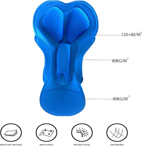 Vista 4 de EZRUN - Pantalones cortos de ciclismo de montaña acolchados 3D para hombre