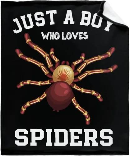 Vista 5 de Manta con texto en inglés "Just A Boy Who Loves Spiders", ligera y acogedora, manta de franela de forro polar, el mejor regalo, decoración del hogar