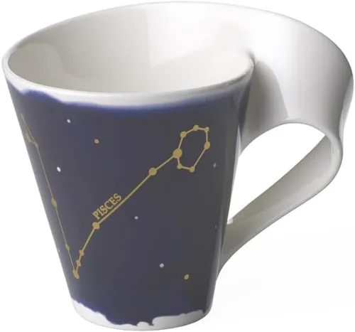 Vista 5 de Villeroy & Boch NewWave - Taza de estrellas con asa, bonita forma con motivo de acuario, porcelana premium, fabricada en Alemania, apta