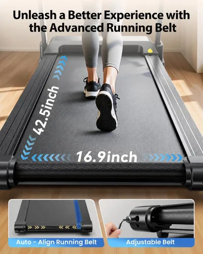 Vista 5 de JAGJOG Cinta de correr plegable con 15% de inclinación automática, 8.8 MPH Negro tinta