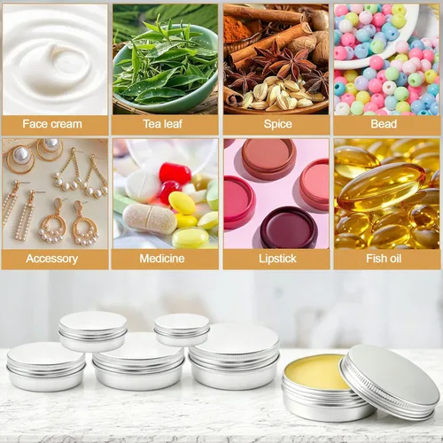 Vista 5 de 50Pcs Small Tins with Lids, 5 Sizes 0.5/1/2/4/6oz Salve Tins with Lids