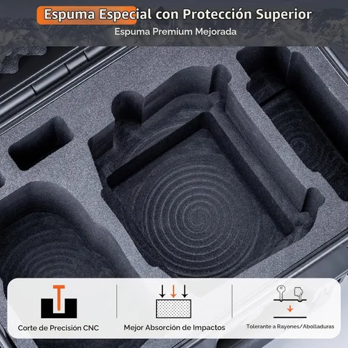 Vista 4 de Lykus Titan MM510 Funda rígida impermeable para DJI Mini 5 Pro y RC2/RC-N3, Soporta hasta 7 baterías [Solo funda]