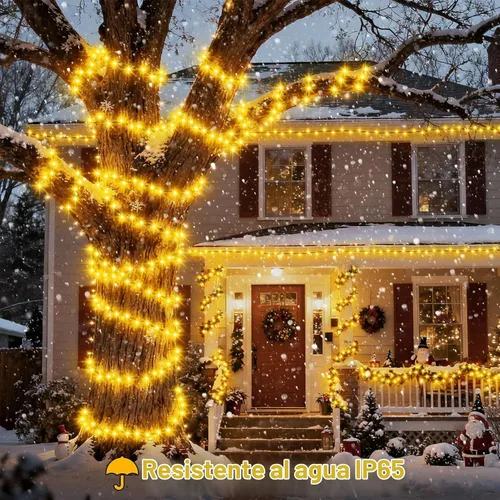 Vista 7 de echosari Guirnalda de 400 Luces LED de Navidad Conectables, Luces de Cadena Extra Largas de 66 Pies para Exteriores Conectables de Extremo a Extremo