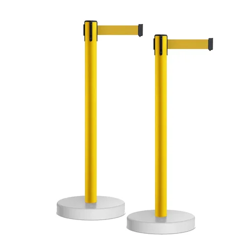 Vista 64 de Crowd Control Warehouse - CCW Juego de 2 puntales retráctiles de barrera de cinturón, base rellenable de agua MSH630-11 cinturón de pie, cinturón