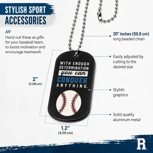 Vista 4 de Inkstone Collares de béisbol con etiqueta de perro Motivacional Be The Game Changer Paquete de 12 Regalo alentador para estudiantes, equipos
