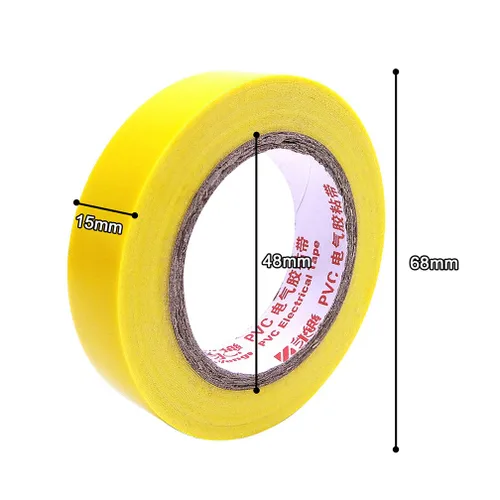 Vista 4 de Maveek 10 rollos de cintas eléctricas de PVC, autoadhesivas, impermeables, aislantes amarillas, clasificadas hasta 600 voltios y 176 °F, 0.6 x 49.2