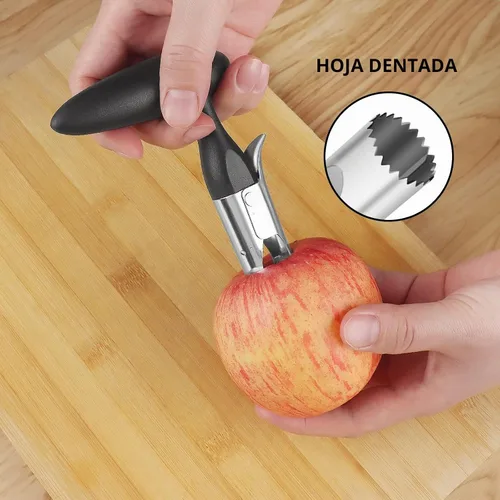Vista 3 de Asdirne Juego de rebanador y descorazonador de manzana, cortador de manzana y cortador de frutas con cuchillas afiladas de acero inoxidable y asas