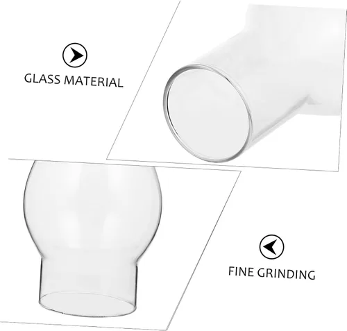 Vista 5 de DOITOOL Lámpara de cristal de queroseno para chimenea, 6.49 x 2.99 x 2.99 pulgadas, pantalla de repuesto para lámpara de aceite transparente