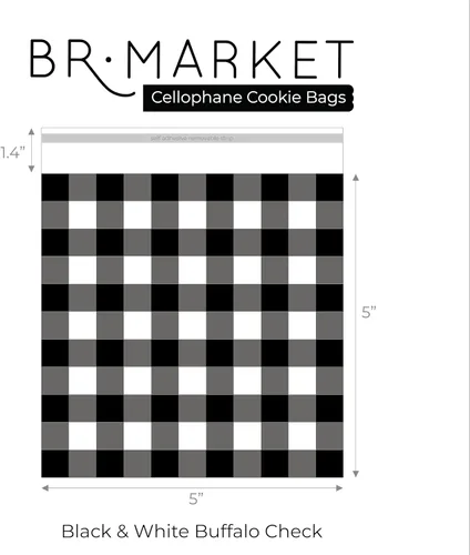 Vista 2 de Bolsas de celofán prémium para panadería, bolsas autosellantes transparentes para regalos, hornear y fiestas, 100 unidades, 5 x 5 pulgadas, cuadros