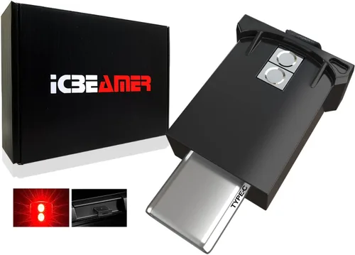 Vista 10 de ICBEAMER Smart USB 1-Paquete (Azul) Luz de Noche LED Automática Plug-in Miniatura para Coche, Van, Pickup, Camión, Interior, Maletero, Iluminación