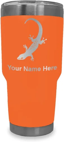 Vista 30 de LaserGram 20oz Vacuum Insulated Tumbler Mug, Gecko, Personalized Engraving Included (Black)