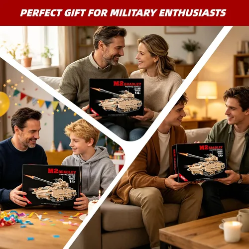 Vista 7 de M2 Bradley - Juego de construcción de tanques, compatible con Lego