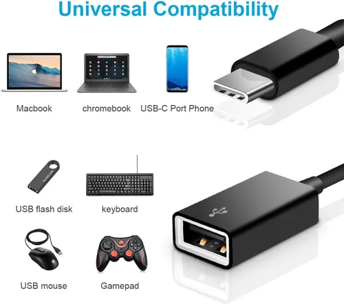 Vista 3 de Adaptador USB C a USB [Paquete de 2], Cable OTG Tipo C Macho a USB A Hembra Adaptador Usb a Usbc-c Compatible con Macbook Pro/Air iPad Pro 2022 2021