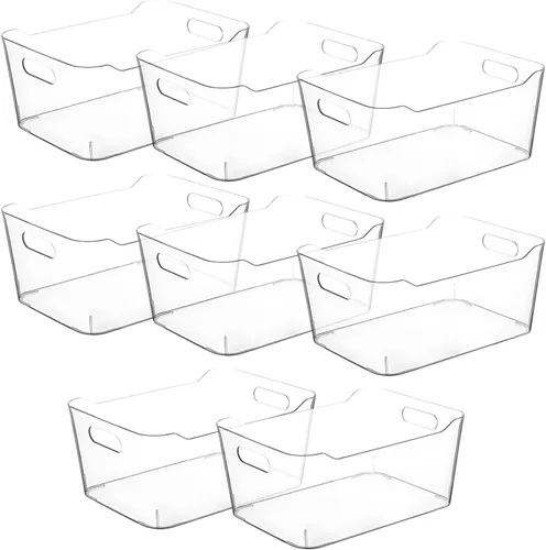 Vista 14 de Contenedores de almacenamiento de plástico transparente para organización de cocina o despensa, organizadores y almacenamiento de despensa