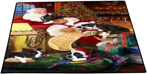 Vista 24 de Doggie of the Day Boston Terrier Dogs Floor Mat - 4th of July Independence Day - Best Dog Doormat - Protector Decor - Unique Portrait Art - Premium