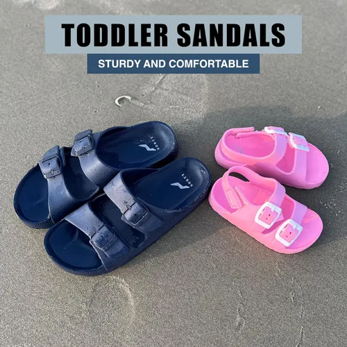 Vista 2 de NORTY Toddler Sandals for Boys and Girls - Unisex Sandals for Kids - Toddler Summer Shoes With 2 Adjustable Buckle Straps