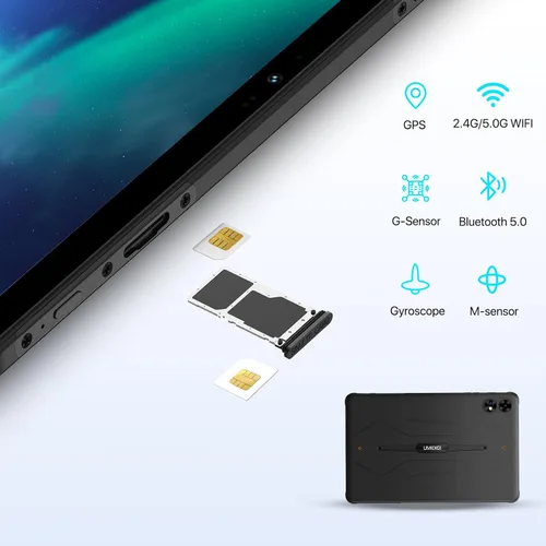 Vista 9 de UMIDIGI 2K 11 pulgadas Tablet Resistente Android, Active T1 Octa-core 16GB RAM+128GB ROM, 10000mAh, Cámara 16+16+8MP Tablet Resistente al Agua