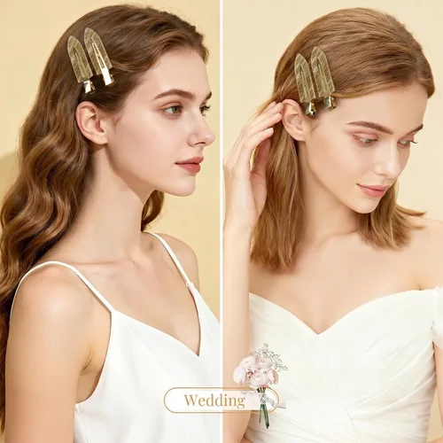 Vista 5 de 20 pinzas para el cabello de dama de honor, sin doblar, accesorios para el cabello de dama de honor, regalos de maquillaje, color marrón ámbar Ámbar