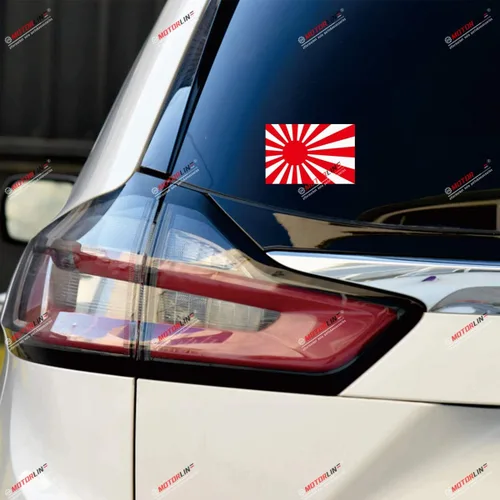 Vista 2 de Calcomanía de vinilo con diseño de bandera japonesa JDM Japón – 2 unidades reflectantes, 3 pulgadas – apto para Honda, Toyota, Mazda Suzuki