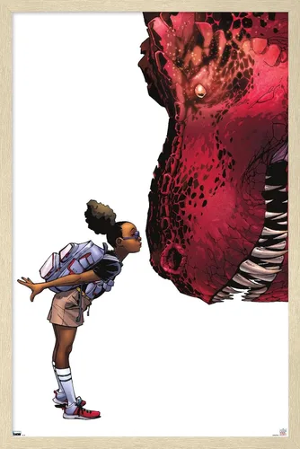 Vista 7 de Trends International Marvel Moon Girl & Devil Dinosaur - Póster de pared de beso, 22.4 pulgadas de largo x 14.7 pulgadas, versión enmarcada