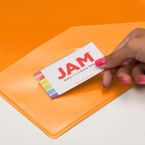 Vista 6 de JAM Paper - Carpeta de plástico de 1 pulgada, carpeta naranja de 3 anillas, se vende individualmente