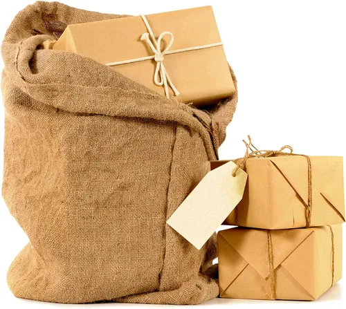 Vista 5 de Bolsa de patatas de 24 x 39 pulgadas, de Cotton Craft, hecha de arpillera 100 % natural, ecológica, resistente, pack por 4