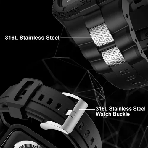 Vista 4 de Correas Compatibles para Apple Watch de 41mm, 40mm, 38mm, Correa Deportiva Resistente para Hombres con Estuche Protector para Watch Series 9, 8