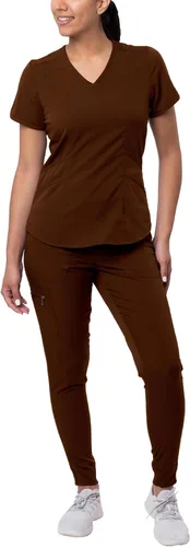 Vista 24 de Adar Pro - Conjunto de uniforme médico atlético moderno para mujer Tela elástica en 4 direcciones, resistente al olor y a las arrugas, ajuste a
