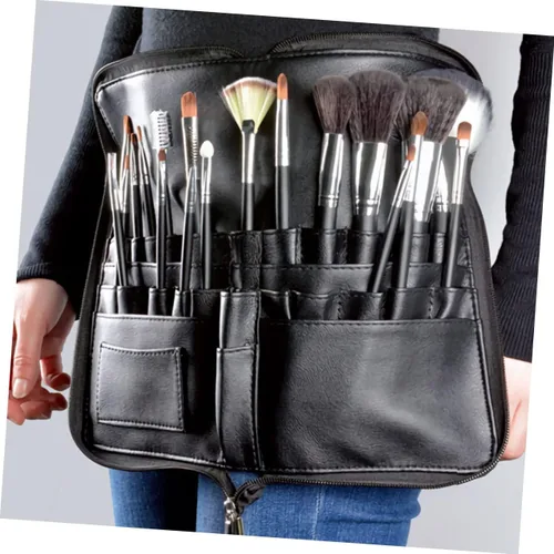Vista 4 de Beavorty Profesional cepillo de maquillaje bolsa de la cintura cosmética de la PU para las mujeres maquillaje cepillo organizador 24 tubos 4