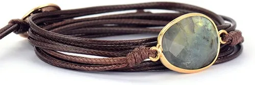 Vista 26 de Women Boho Wrap Bracelet Natural Jasper Crystal Stone Bead Strand Bracelets Marrón