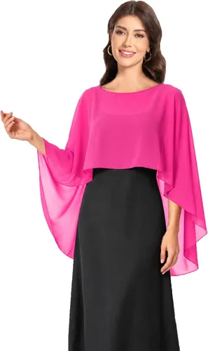 Vista 18 de Baoqiya Women's Shawls and Wraps for Evening Dresses Chiffon Cape verde ( Bean Green )