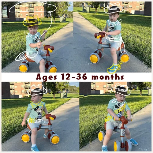Vista 14 de PerKidern - Bicicleta de equilibrio para bebé de 1 a 2 años, niños y niñas, bicicleta de equilibrio para bebé de 12 a 24 meses, bicicleta