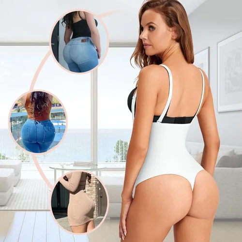 Vista 3 de Nebility Faja de entrenamiento de cintura para mujer, sin costuras, control de abdomen, faja de cuerpo abierta, busto
