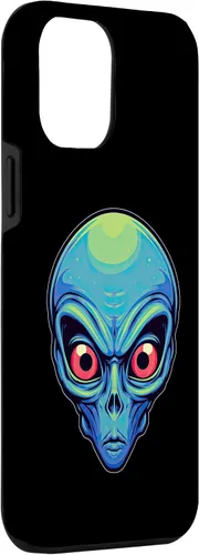 Vista 3 de iPhone 13 Pro Max Alien Face UFO Alien Head Funny Alien Case