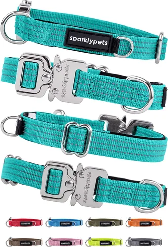 Vista 29 de Collar de perro extra pequeño con hebilla cromada de liberación rápida y soporte AirTag – Collares de razas pequeñas de primera calidad con rayas