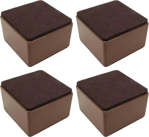 Vista 9 de Bonsicoky Elevadores de cama autoadhesivos para muebles, color negro, 4 piezas, redondos, 1/2" de alto Elevadores de mesa redondos, añade 1/2