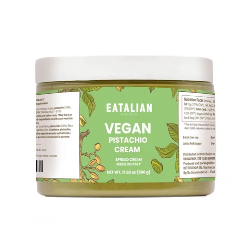Vista 16 de EATALIAN by AMZ BETTER Crema de Pistacho, 7oz/200 gr, pasta de pistacho untable, sabor dulce y único, ideal para pan, para pasteles, postres