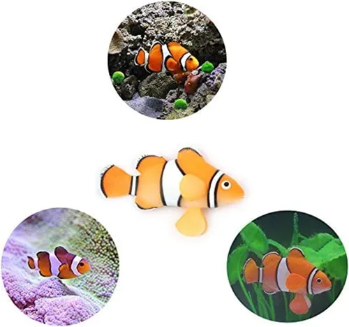 Vista 4 de XMHF Paquete de 2 piezas de silicona artificial para acuario flotante de pez payaso, decoración de pecera de agua salada bajo el agua salada, adorno