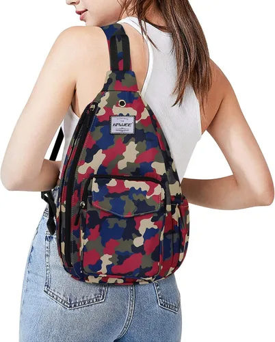 Vista 7 de HAWEE Mochila bandolera para mujer, anti-agua, ajustable inclinado