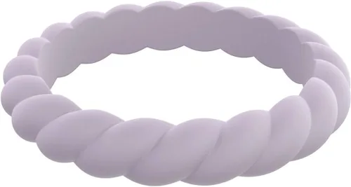 Vista 3 de QALO Anillo de silicona de goma para mujer, anillo de boda apilable de goma, transpirable, duradero, anillo de silicona de compromiso, 0.130 in