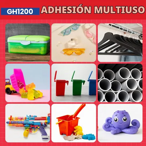Vista 7 de GH1200 (2-en-1) Súper Pegamento para Plástico con Aplicador de Cepillo y Boquilla - Pegamento para Plástico de Secado Rápido de Alta Resistencia