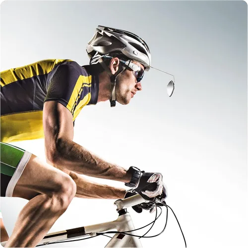Vista 5 de Accmor Espejo de gafas para bicicleta, espejo de gran angular ajustable de 360 grados, accesorios de conducción, paquete de 1