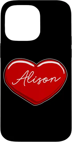 Vista 21 de iPhone 16 Hand Drawn Heart Alison - First Name Hearts I Love Alison Case
