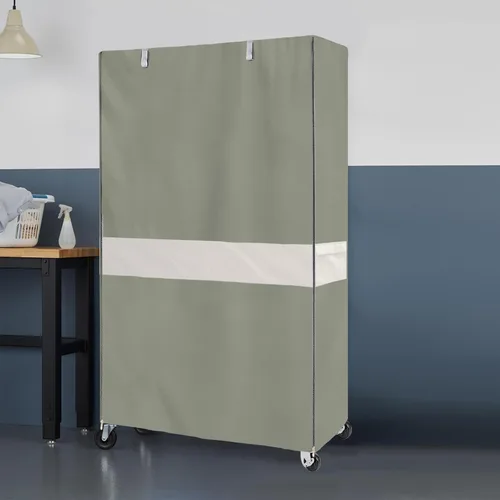 Vista 7 de Funda impermeable para estante de alambre resistente, protector de estantería de almacenamiento de garaje, ajuste universal de 36 x 14 x 72 Verde