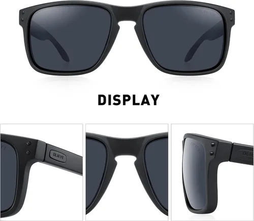 Vista 3 de OLIEYE Gafas de sol polarizadas deportivas para hombre gafas de sol con marco flexible